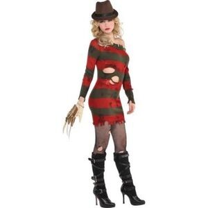 Adult Sexy Halloween Costume Freddy Krueger 
Scary Costume Medium Ripped Dress